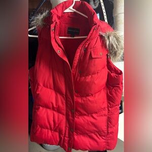 Red Jacket with Faux Fur Trim